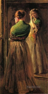  Verde Arte - La chica del chal verde, pintor tonalista Joseph DeCamp